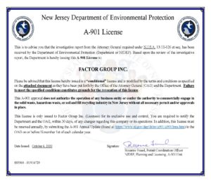 A-901 License for Factor Group Inc.